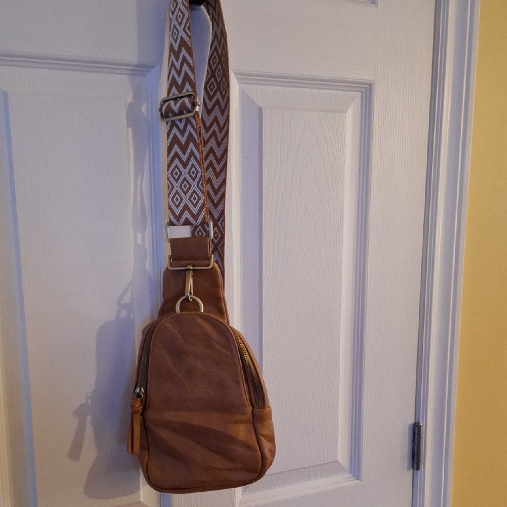 Arthropology Crossbody Bag with Patterned Strap